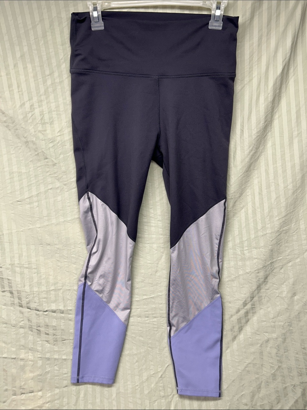 Fabletics Purple Colorblock High-Rise Leggings